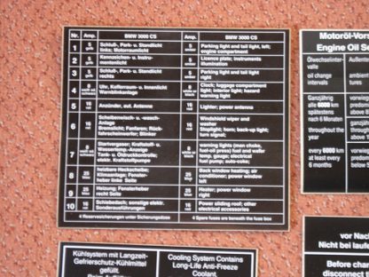 33 BMW E9 Aufkleber Set Motorraum 3_0_CS_VFL – Bild 2
