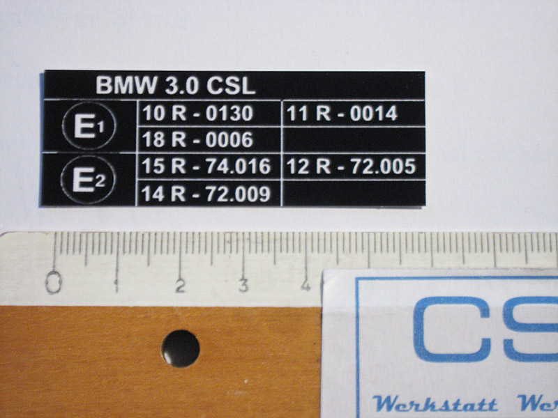 34 1 BMW E9 Aufkleber Motorraum CSL